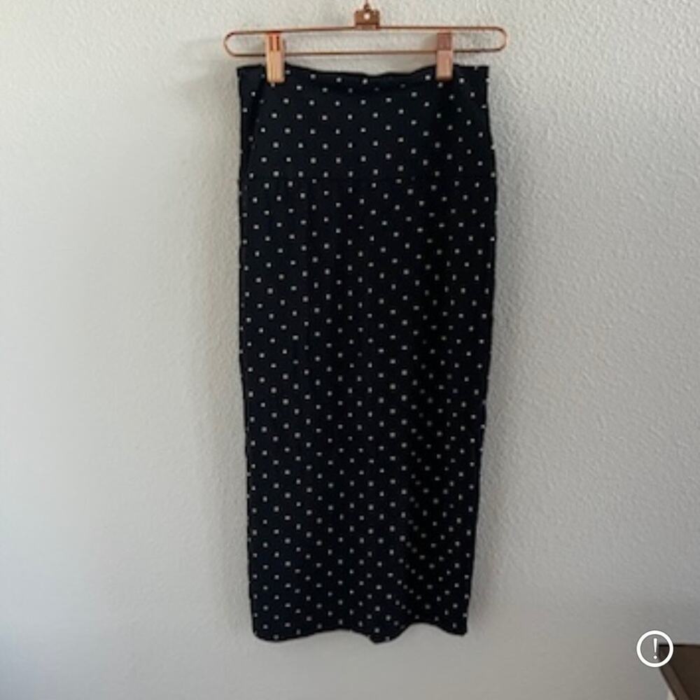 Fighting Eel Black Bodycon Skirt with Polka Dots XS - Picture 4 of 5